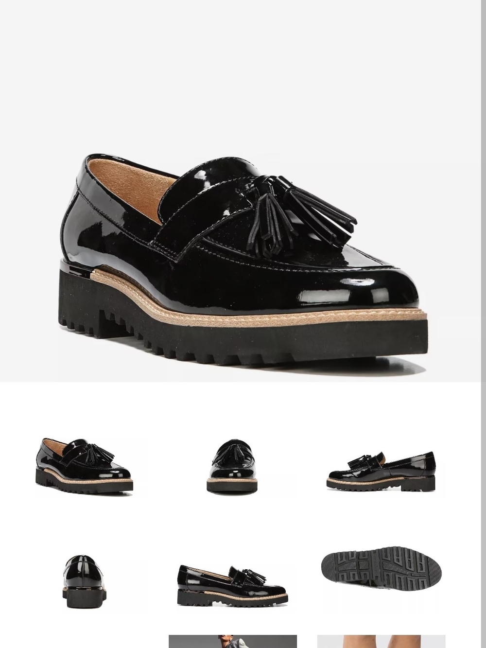 Brand New Franco Sarto Patent Leather Tassel Loafers in Black